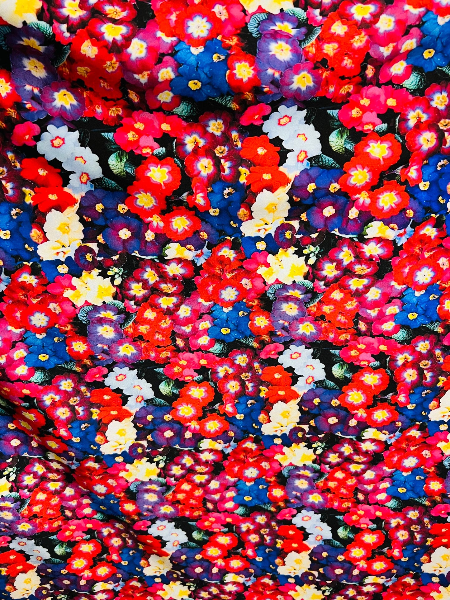 Multicolor flowers design new Luxury print nylon spandex 4-way stretch 58/60” Sold by the YD. Ships Worldwide from Los Angeles California US