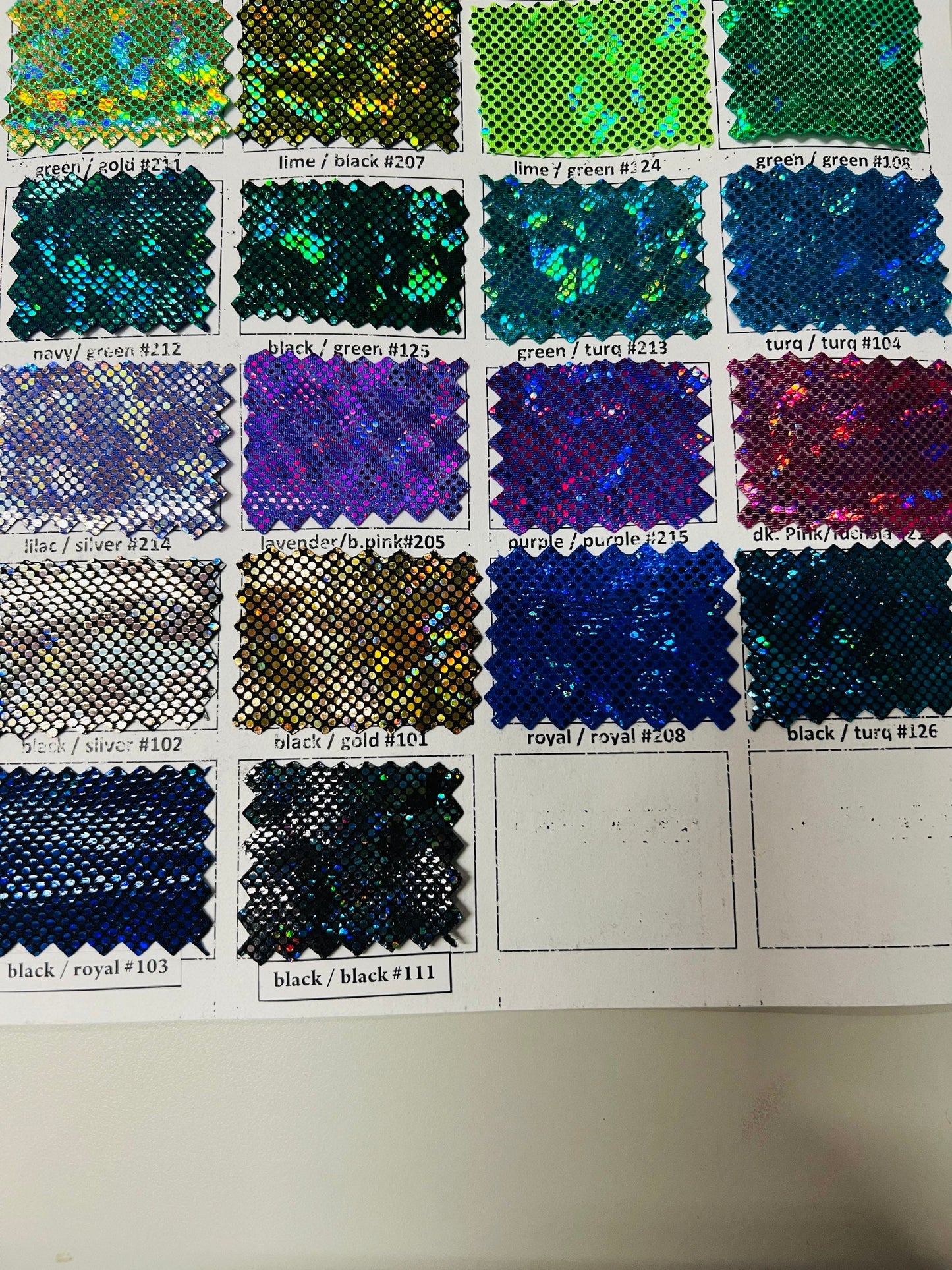 Shatter glass metallic nylon spandex broken glass hologram 4way stretch 58/60” Sold by the YD. Ships worldwide from Los Angeles California