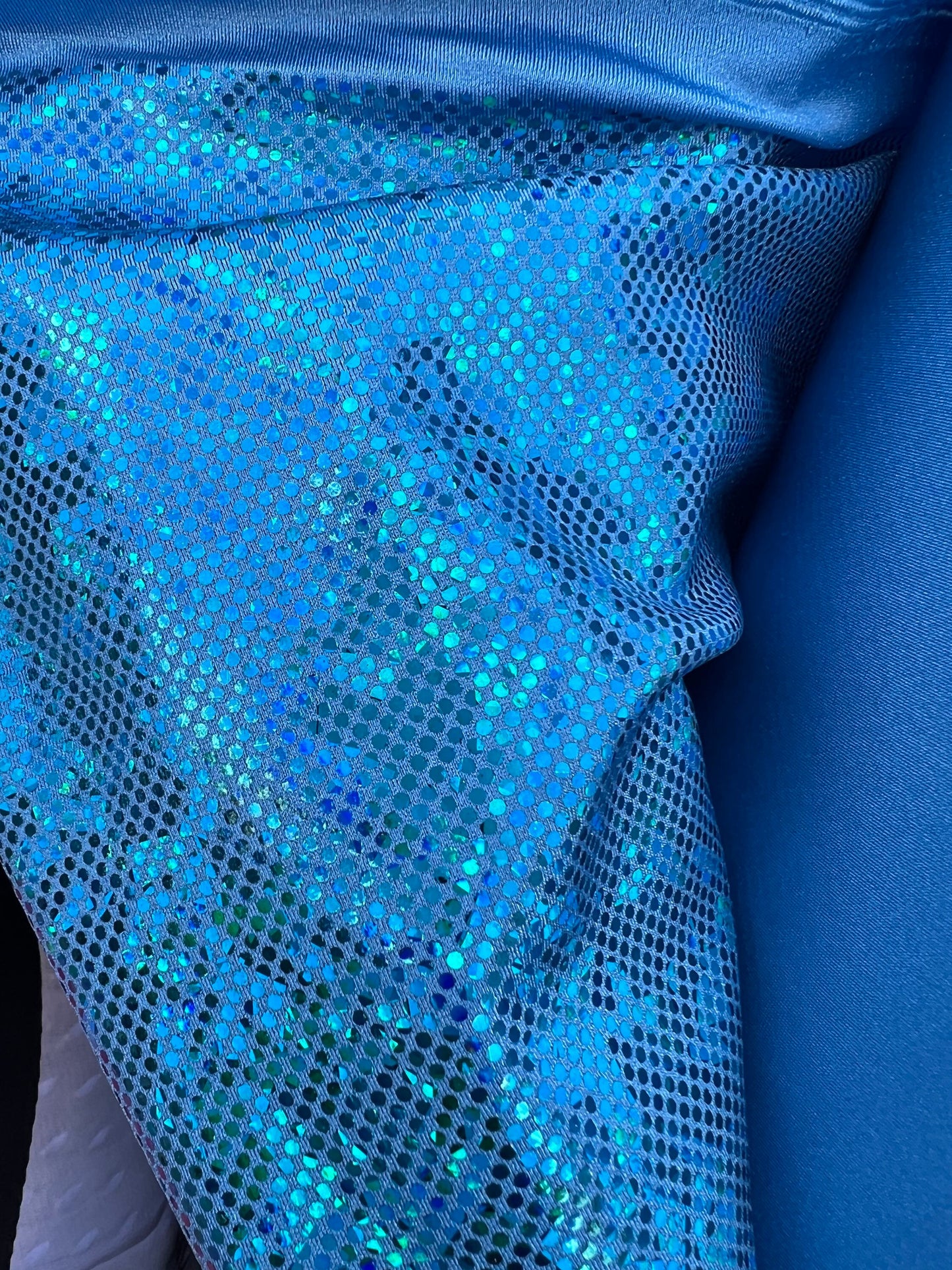 Broken glass Hologram foil on nylon spandex 4way stretch 58/60" Sold by the YD. Ships worldwide from Los Angeles California USA