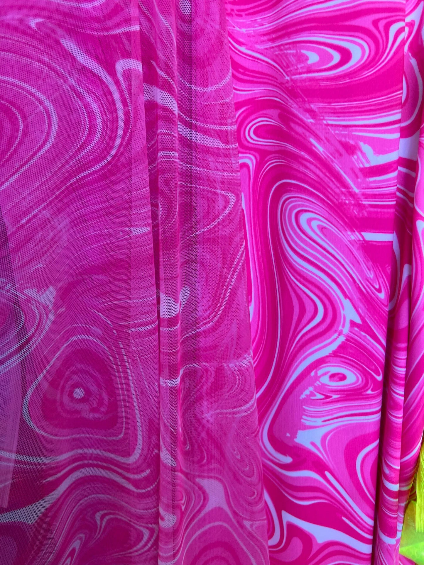 New abstract design print on great quality of nylon spandex and power mesh 4-way stretch 58/60” Sold by the YD. Ships Worldwide From L.A CA