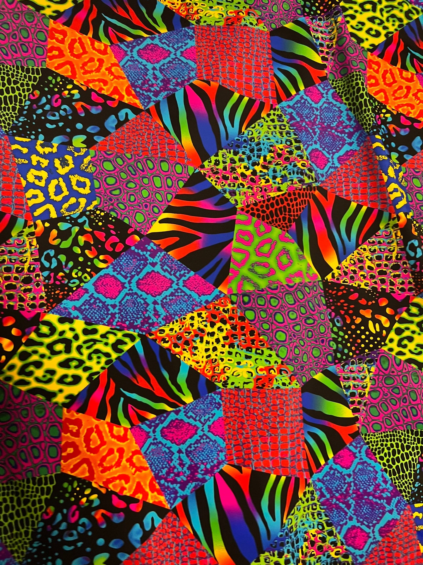 Nylon Spandex Multi Animal Print multicolor 4way stretch 58/60” Sold by the yd. Ships worldwide from Los Angeles California USA.