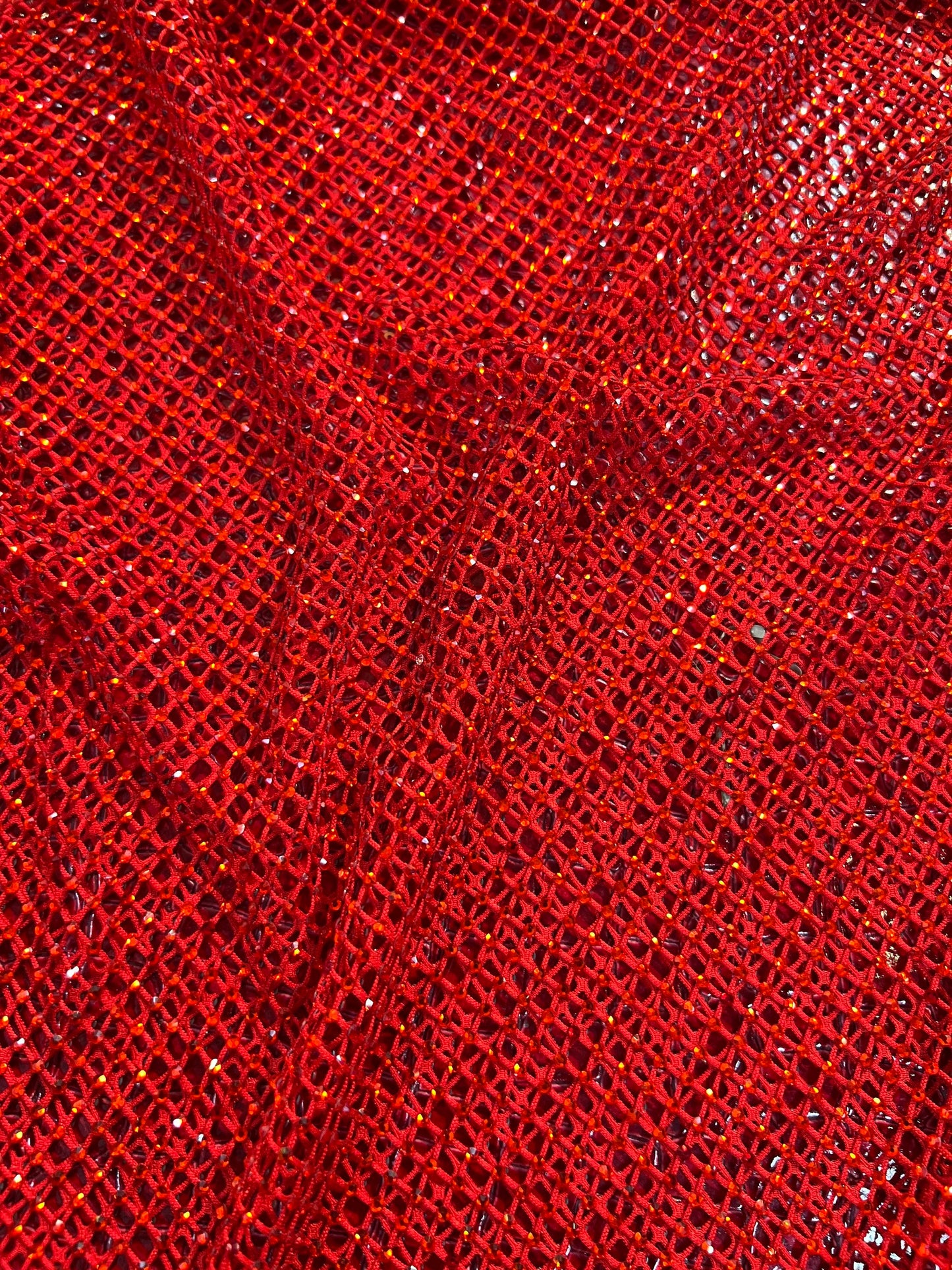 New Luxury Rhinestone stretch mesh fabric 4-way stretch 58/60” Sold by the YD. Ships Worldwide from Los Angeles California USA.