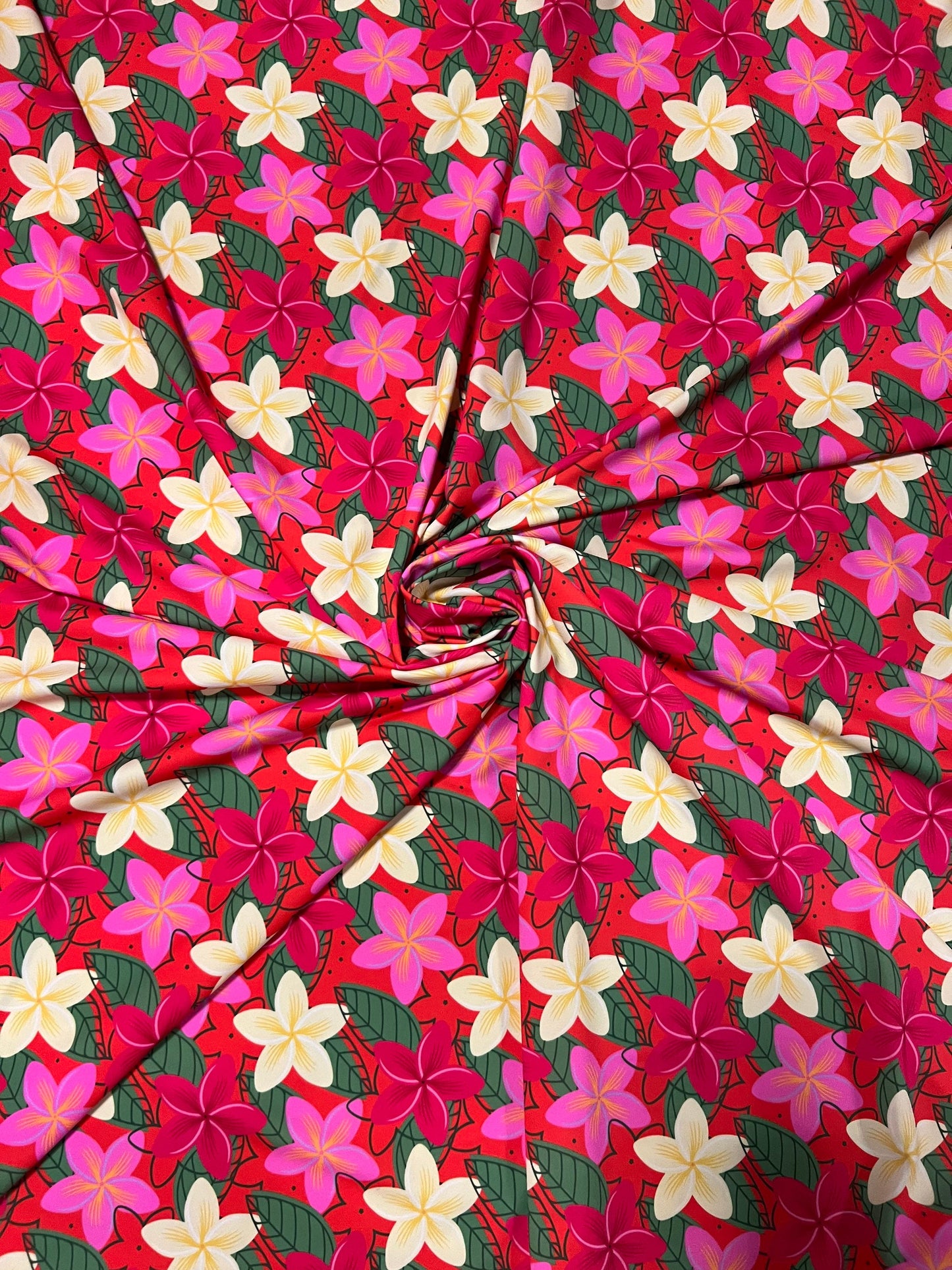 New Hawaiian design multicolor print on great quality of nylon spandex 4-way stretch 68/60” Sold by the YD. Ships Worldwide from Los Angeles
