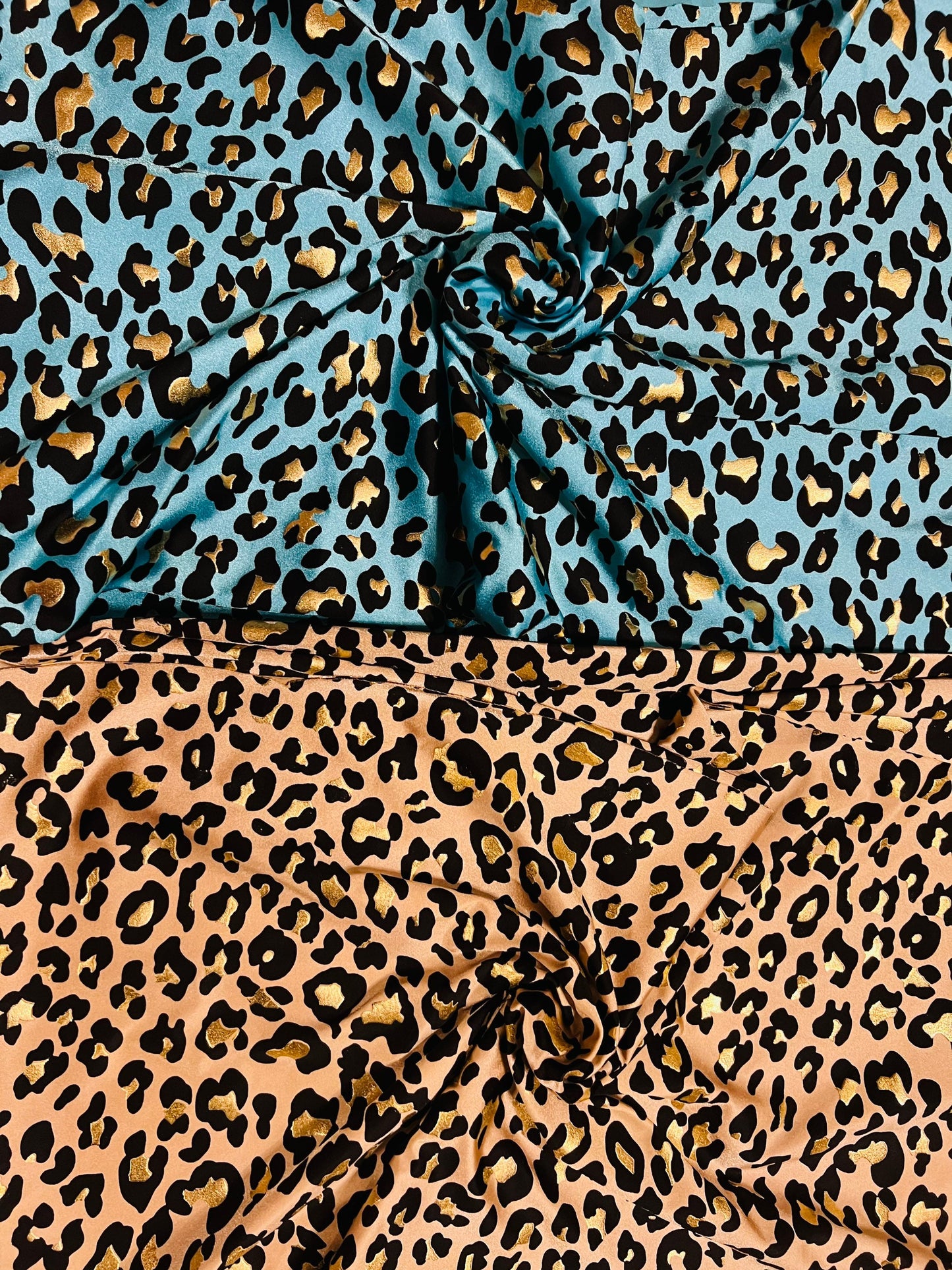 New Exotic Leopard design metallic nylon spandex 4-way stretch it glows in the dark 58/60” Sold by the YD. Ships worldwide from Los Angeles