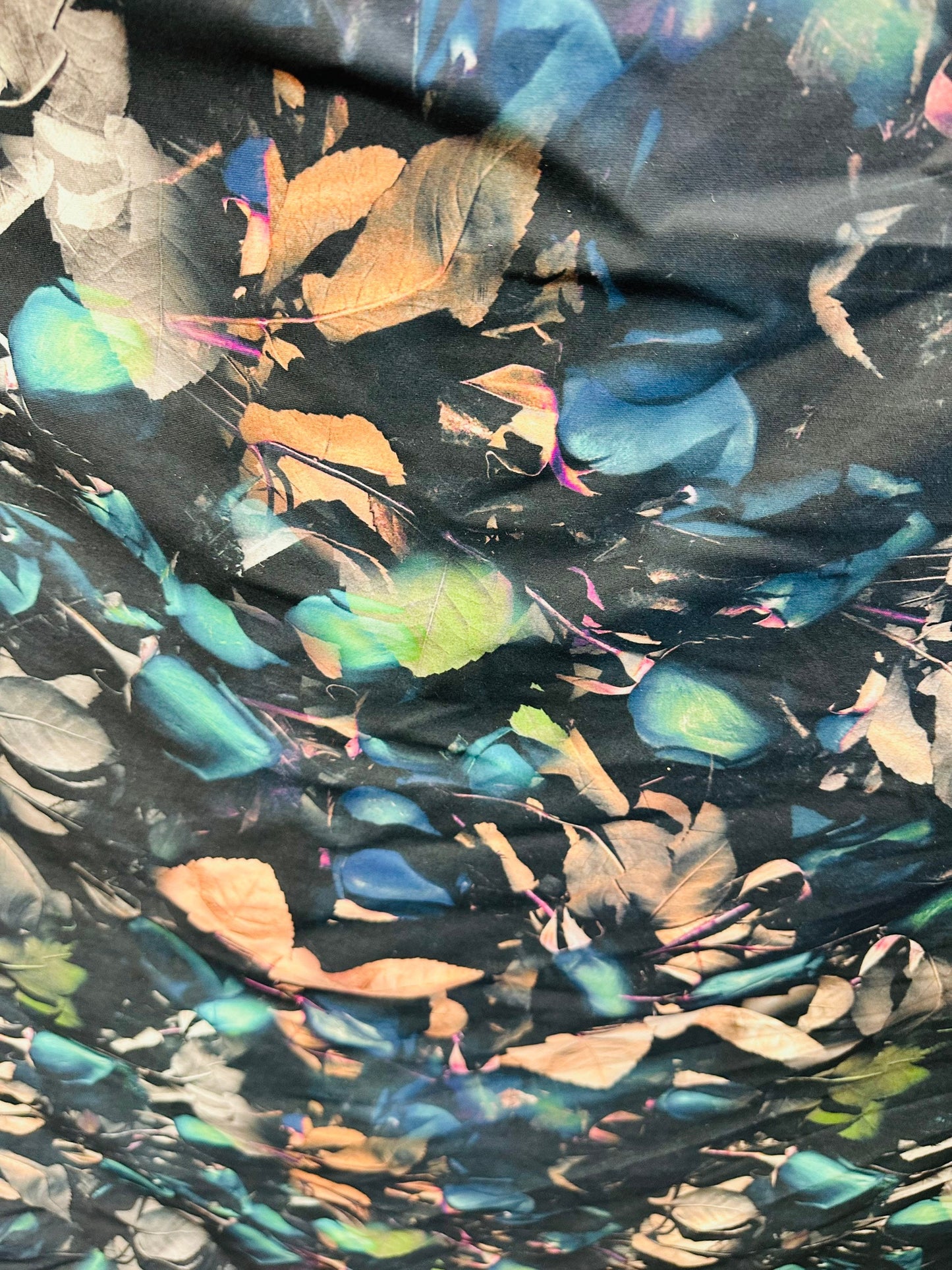 New Leaves design multicolor print on great quality of nylon spandex 4-way stretch 58/60” Sold by the YD. Ships worldwide from L.A CA