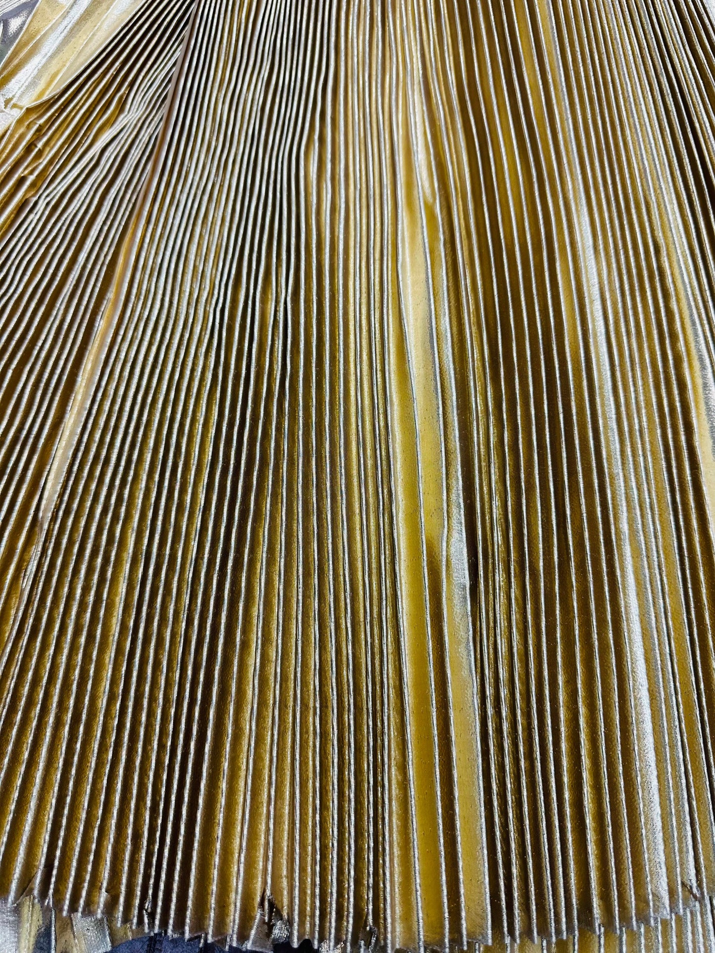 Luxury Accordion metallic pleated super shiny metallic Lame fabric 45” Sold by the YD. Ships worldwide from Los Angeles California USA
