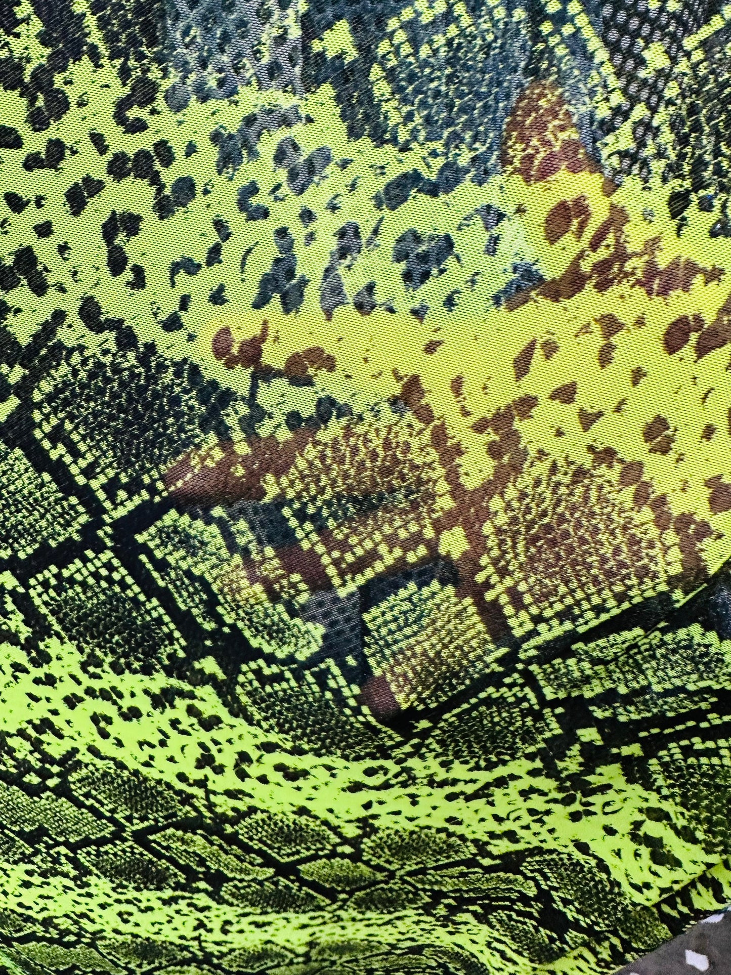 Exotic Boa snake design print on great quality of power mesh 4-way stretch 58/60” Sold by the YD. Ships worldwide from L.A