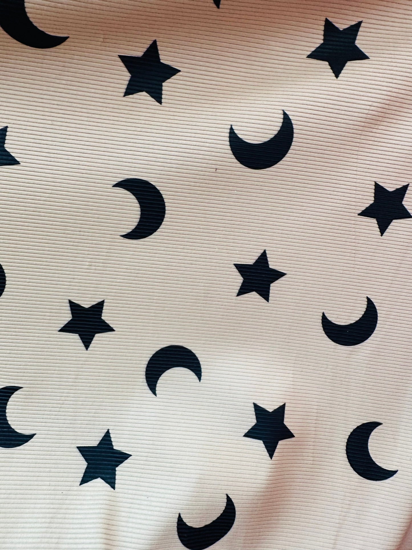 Ribbed spandex starts and moon high quality 4-way stretch 58/60” Sold by the YD. Ships worldwide from Los Angeles California USA