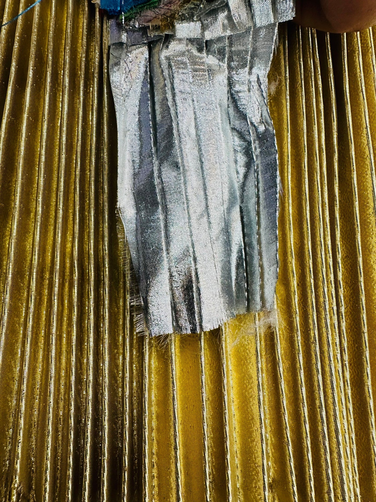 Luxury Accordion metallic pleated super shiny metallic Lame fabric 45” Sold by the YD. Ships worldwide from Los Angeles California USA