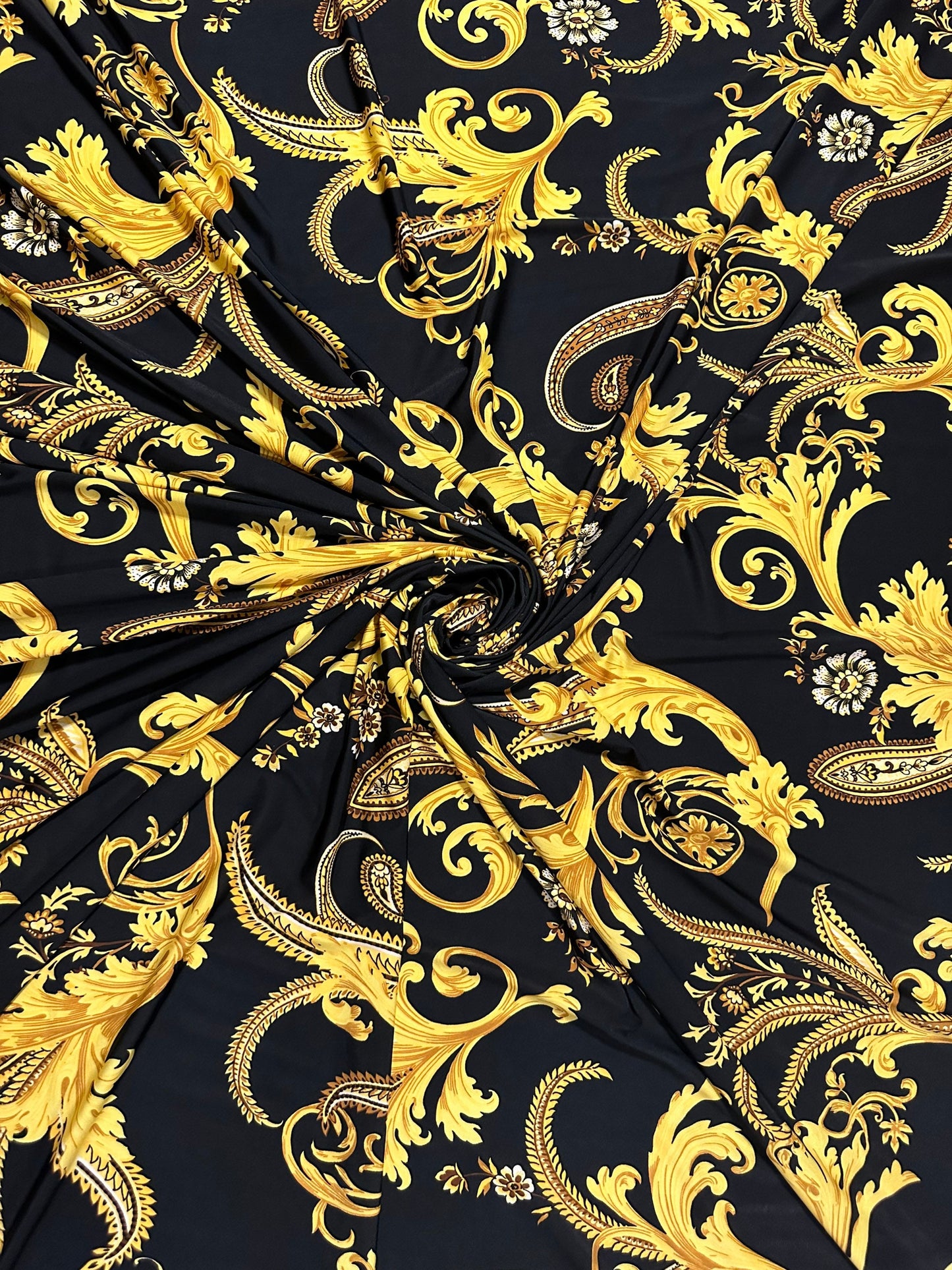 Brand fashion design print on poly spandex 4-way stretch 58/60” Sold by the YD. Ships Worldwide from Los Angeles California USA.