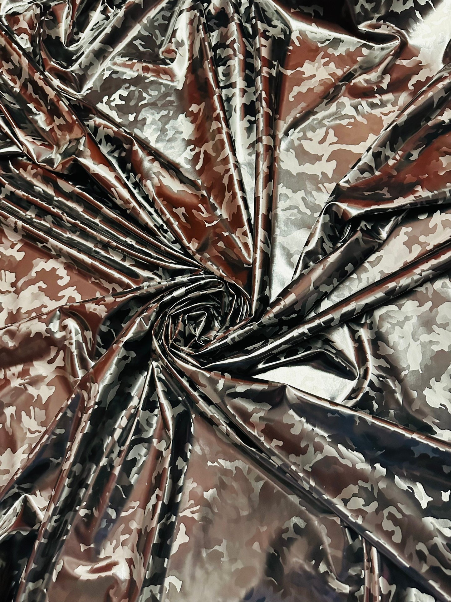 3D Camouflage design black camo latex high quality 4-way stretch 58/60” Sold by the YD. Ships worldwide from Los Angeles California USA