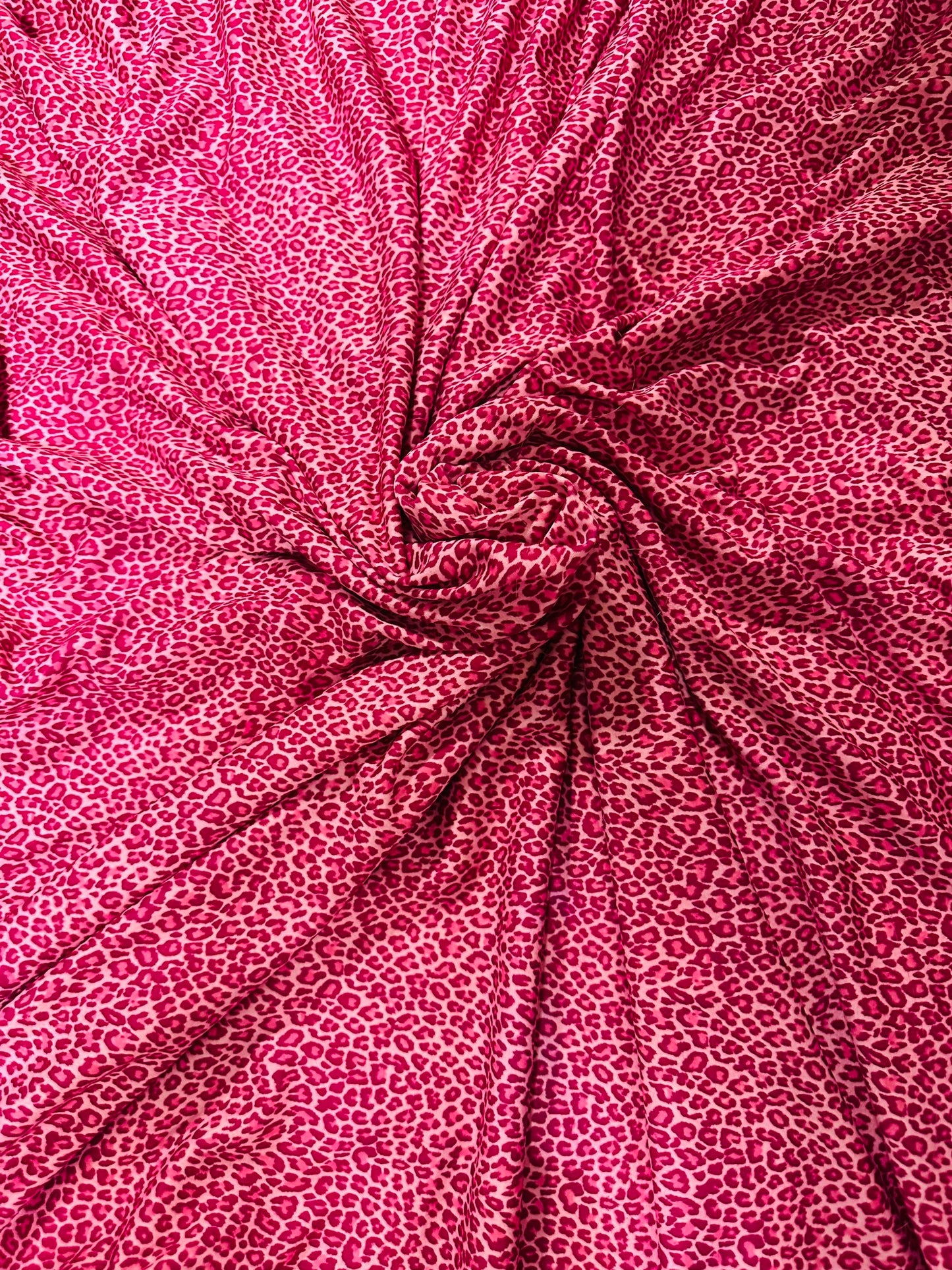 Exotic Cheetah design print on great quality of poly spandex 4-way stretch and poly chiffon non stretch 58/60” Sold by the YD.