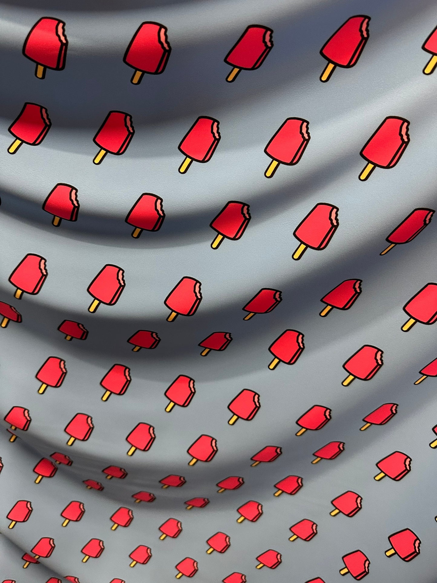 Ice cream design Blue/Pink print on great quality of nylon spandex 4-way stretch 58/60”