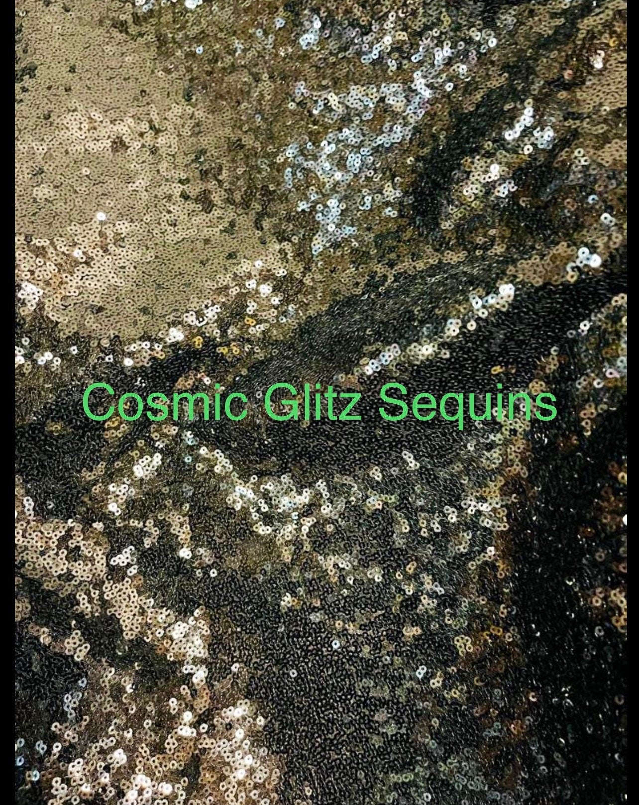 Sequins designs on stretch mesh 2-way stretch 55/57” Sold by the YD.