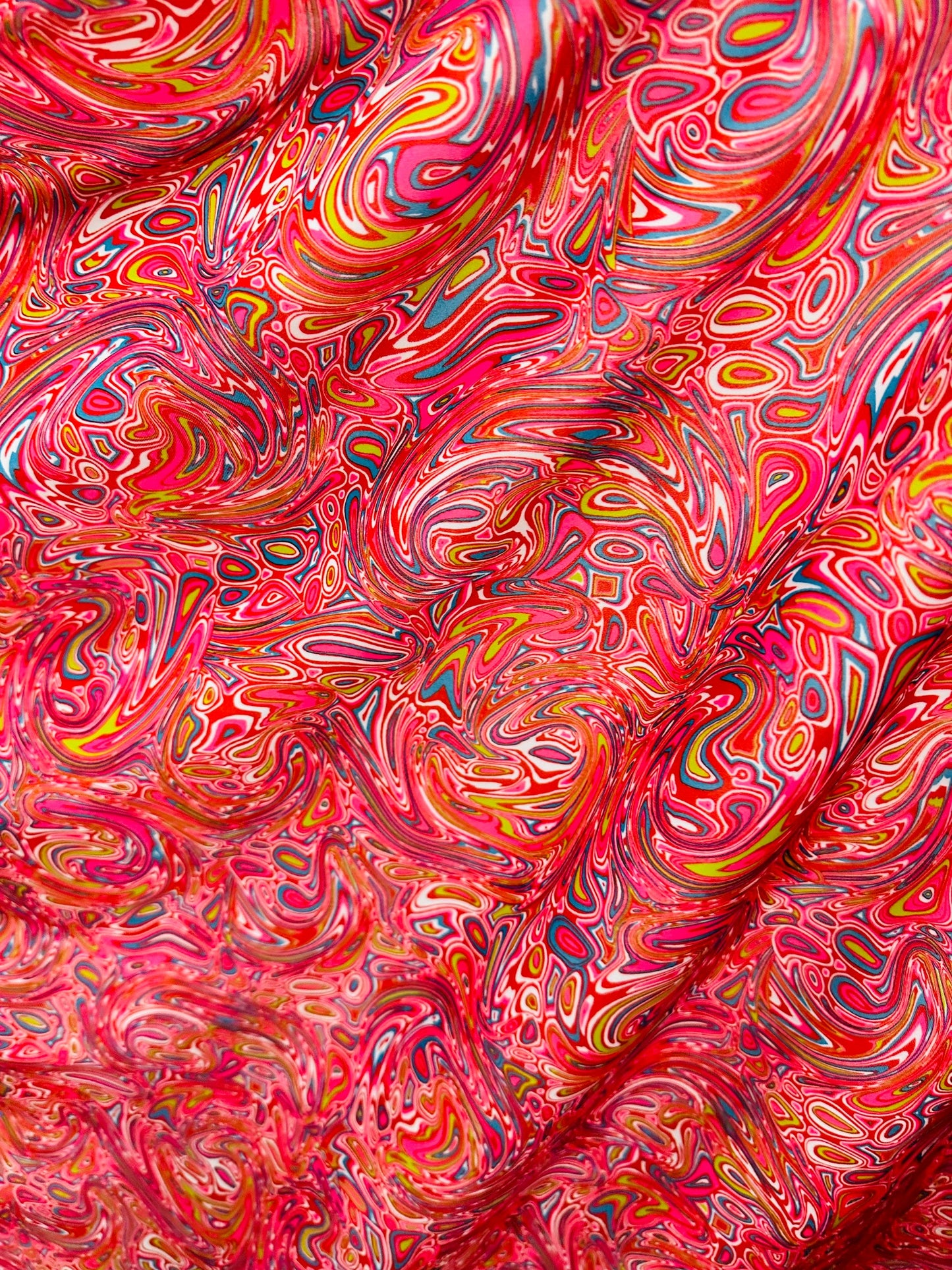 Modern lava abstract design print on best quality of nylon spandex 4-way stretch 58/60” Sold by the YD. Ships worldwide