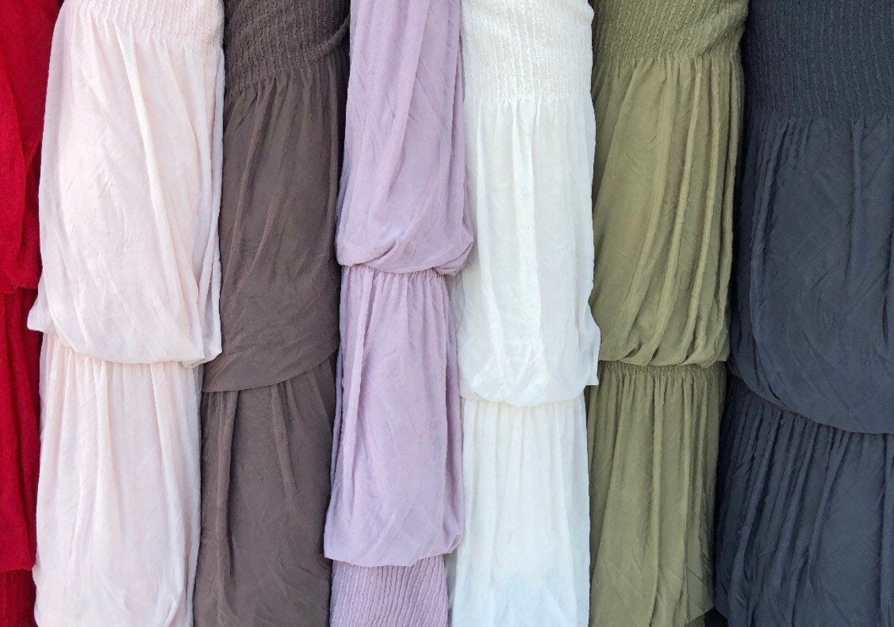 Luxury layer ruffle design poly spandex high quality fabrics 36” Sold by the YD. Ships worldwide from Los Angeles California USA
