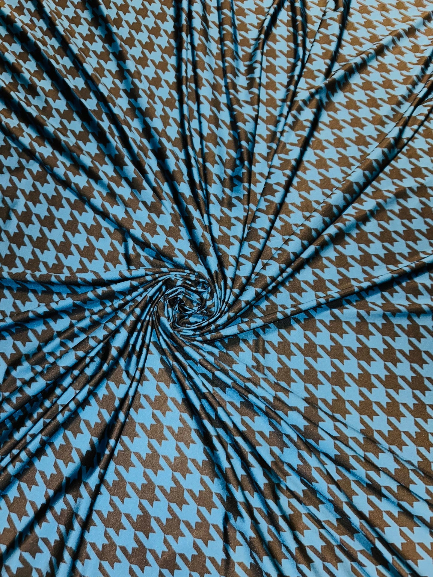 Houndstooth design print on great quality of nylon spandex 4-way stretch 58/60” Sold by the YD. Ships worldwide from L.A