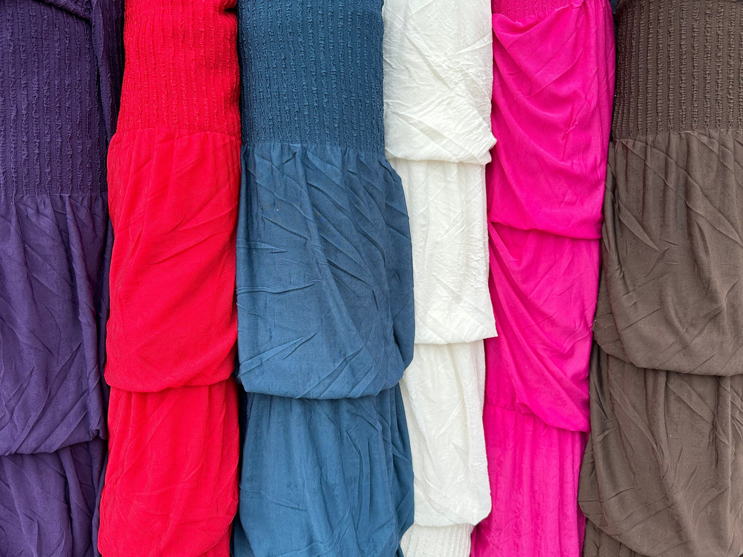 Luxury layer ruffle design poly spandex high quality fabrics 36” Sold by the YD. Ships worldwide from Los Angeles California USA