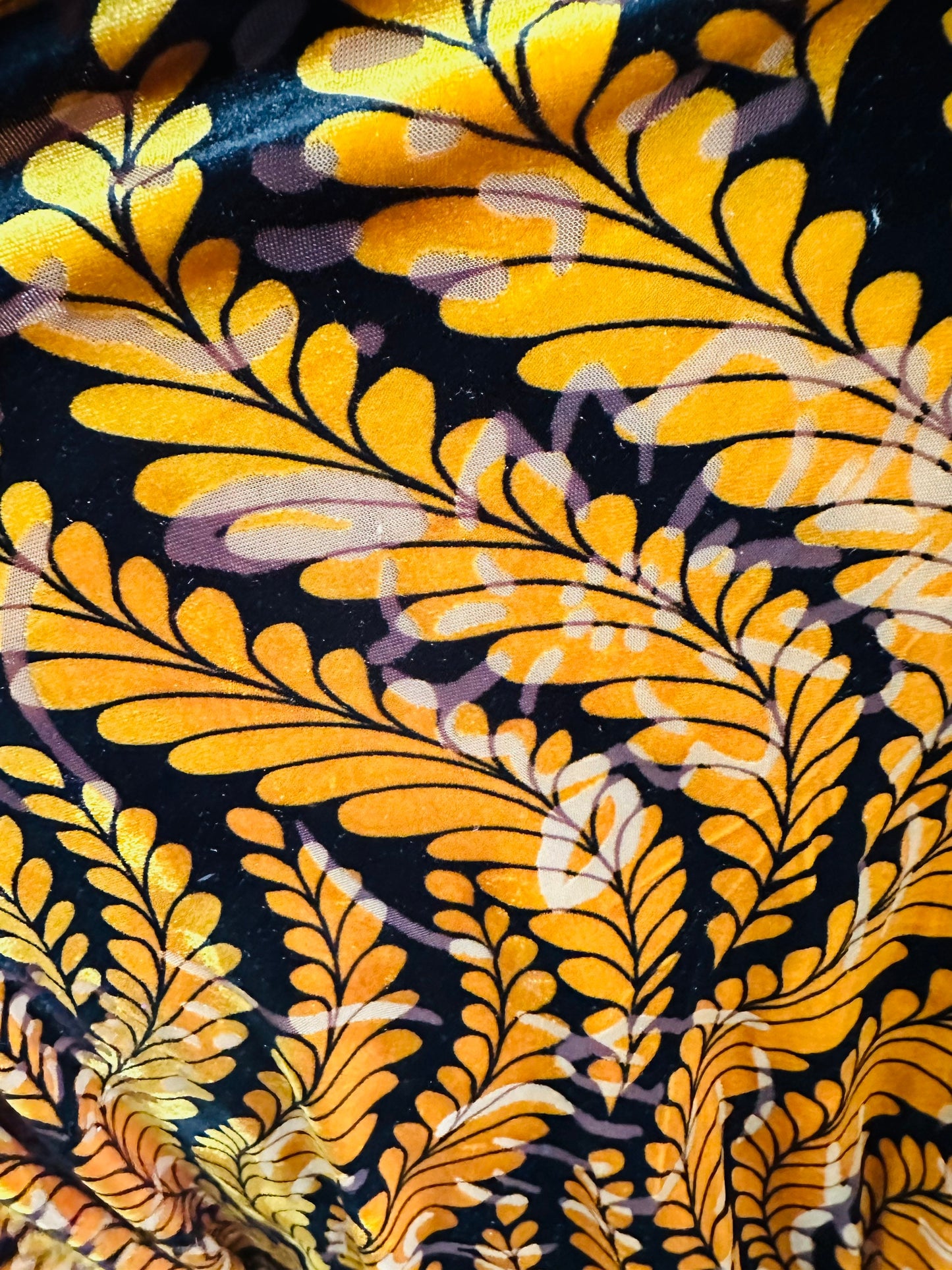 New Luxury Italian Burnout stretch velvet leaves abstract design silky high quality 4-way stretch 54/55” Sold by the YD. Ships worldwide