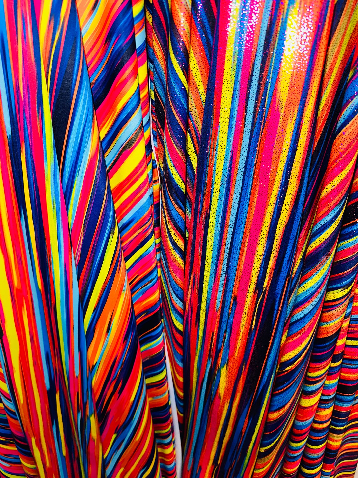 New Modern Stripes design multicolor print on great quality of nylon spandex with foil and without foil 4-way stretch