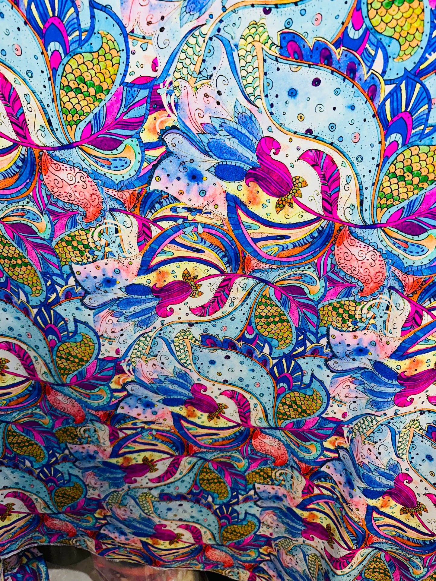 New Modern Floral design multicolor print on best quality of nylon spandex 4-way stretch 58/60”
