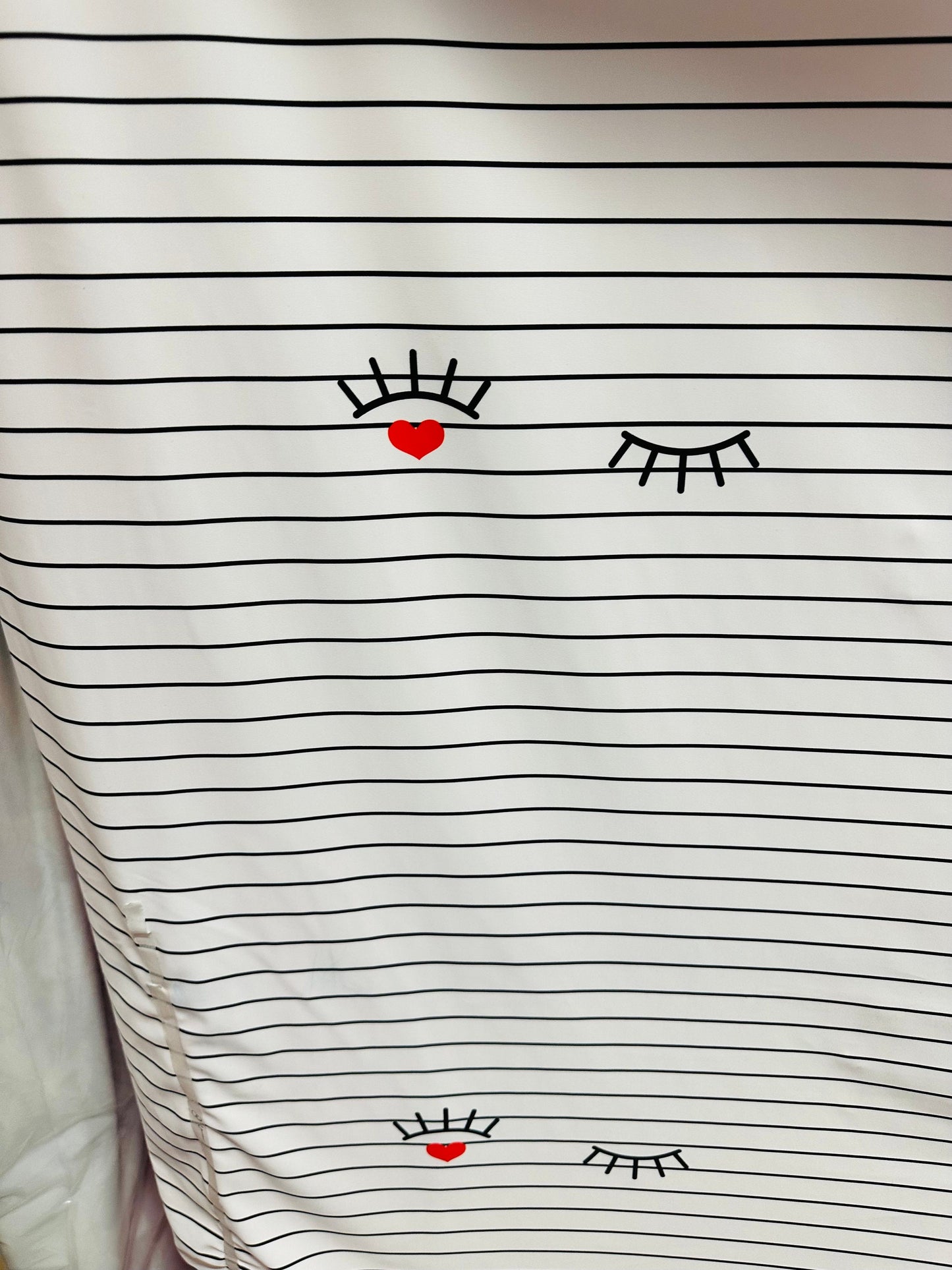 Pin stripes design with eyelashes print on great quality of nylon spandex 4-way stretch 58/60” High quality fabrics by AlexLAFabrics