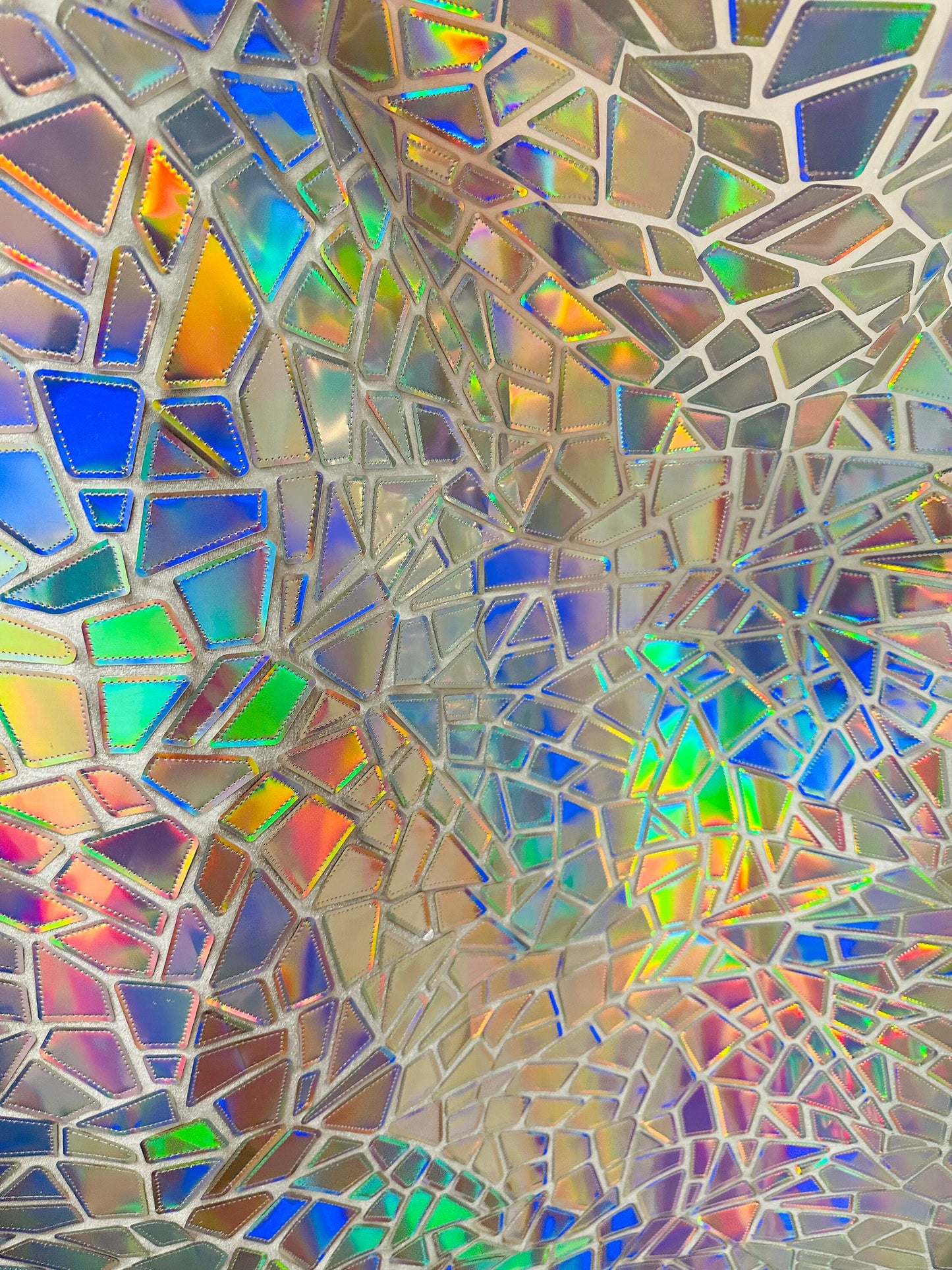New Luxury shattered glass design metallic iridescent geometric embroidered on stretch velvet 2-way stretch 58/60”