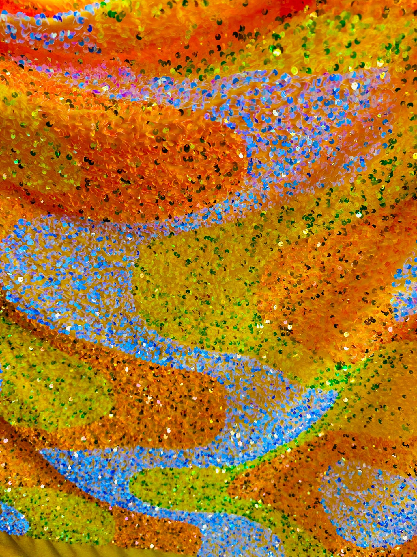 Deluxe wavy sequins on stretch velvet 4-way stretch 58/60” High quality fabrics by AlexLAFabrics