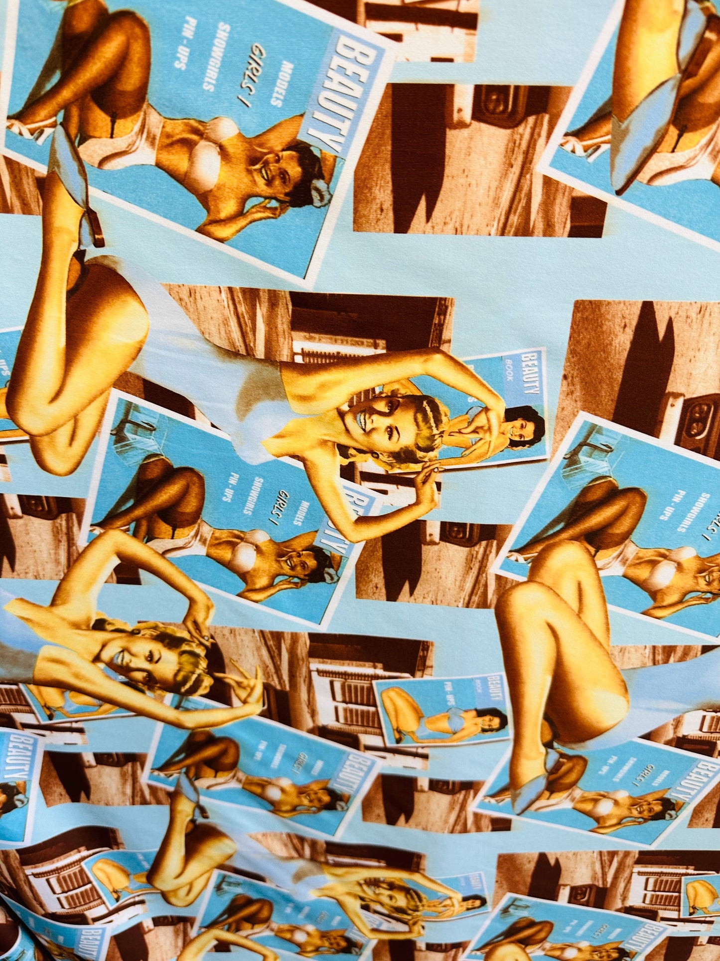 Beauty Design print on great quality of poly spandex 4-way stretch 58/60” Sold by the YD.