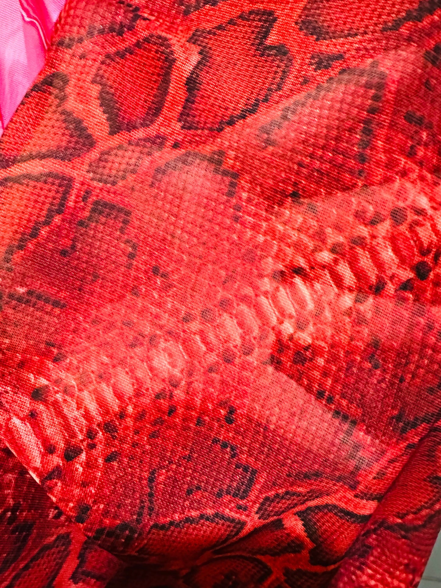 New abstract design and snake skin design print on great quality of nylon power mesh spandex 4-way stretch 58/60”