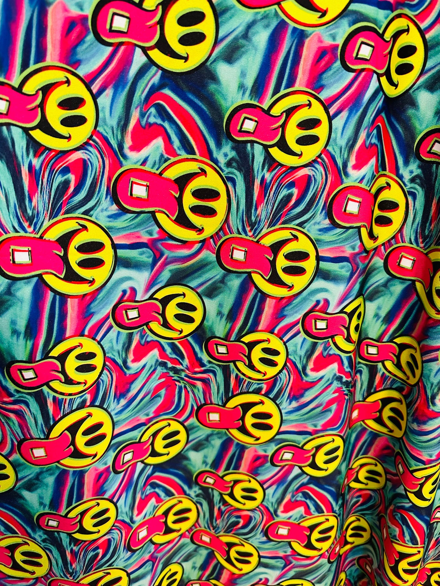 New abstract happy face design print on great quality of nylon spandex 4-way stretch High quality fabrics by AlexLAFabrics