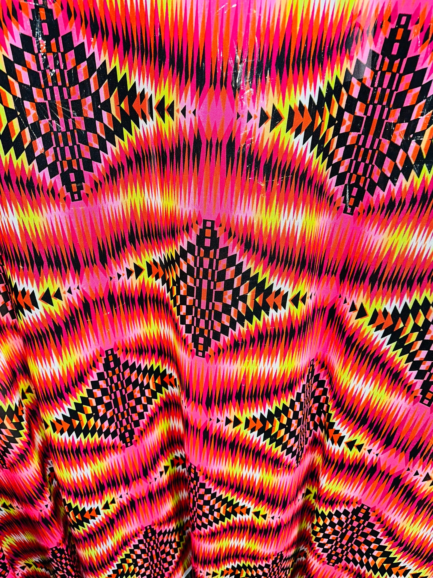Tribal design print on great quality of nylon spandex power mesh 4-way stretch 58/60” High quality fabrics by AlexLAFabrics