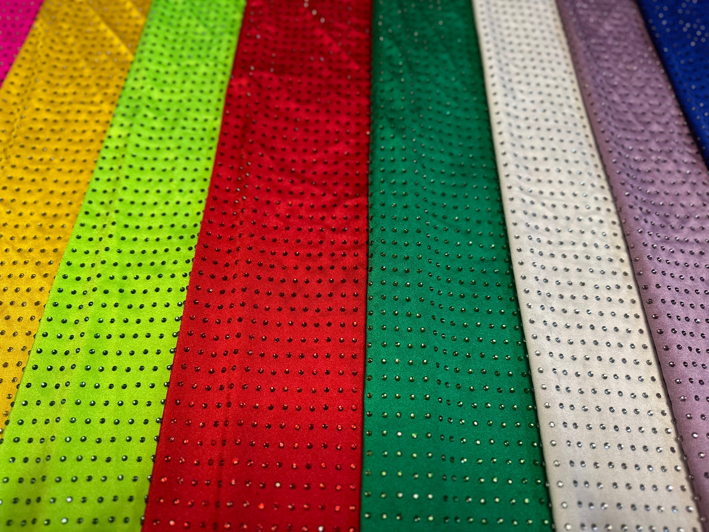 Fantastic Rhinestone design on spandex base best quality of nylon Spandex 4-way stretch