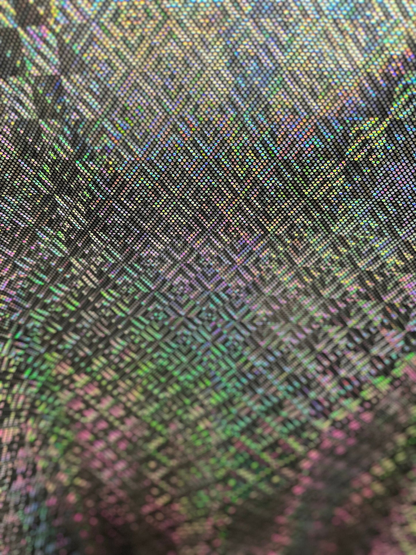 New 3D design black/silver hologram nylon spandex 4-way stretch 48/50” Sold by the YD. Ships worldwide from Los Angeles California USA.