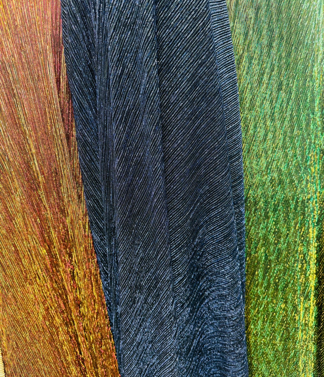 New Luxury Pleated metallic nylon mesh 4-way stretch 58/60” Sold by the YD. Luxury fabrics by AlexLAFabrics