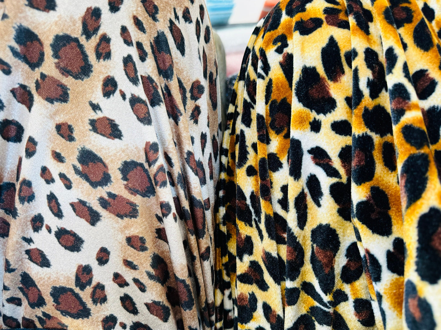 New Exotic animal print on great quality of stretch velvet 4-way stretch 58/60”