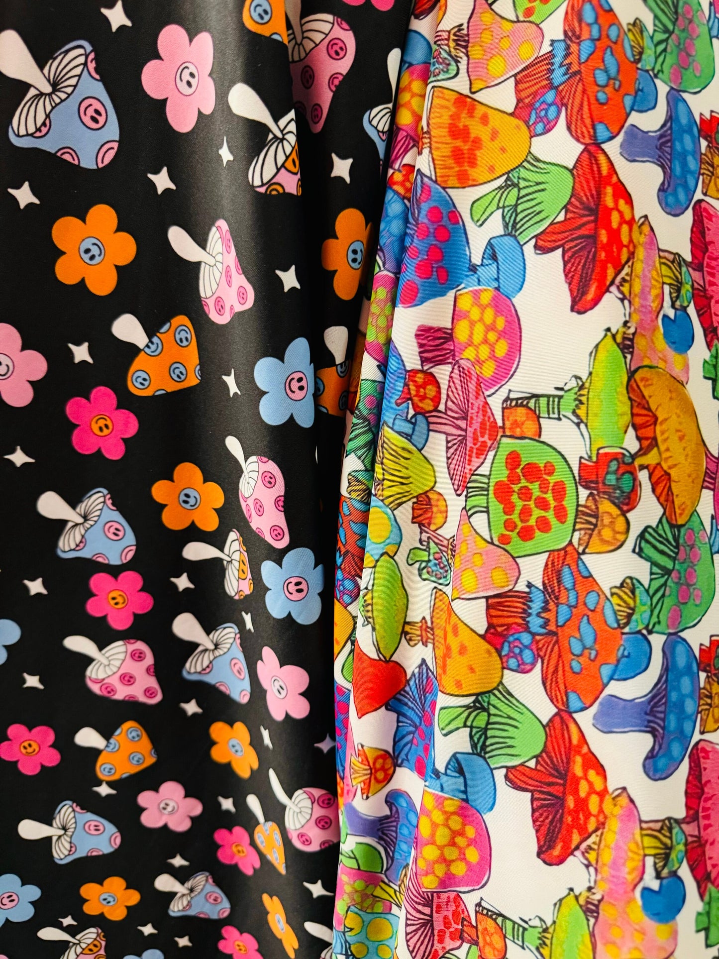 Mushrooms fantastic design print on great quality of nylon spandex 4-way stretch 58/60”