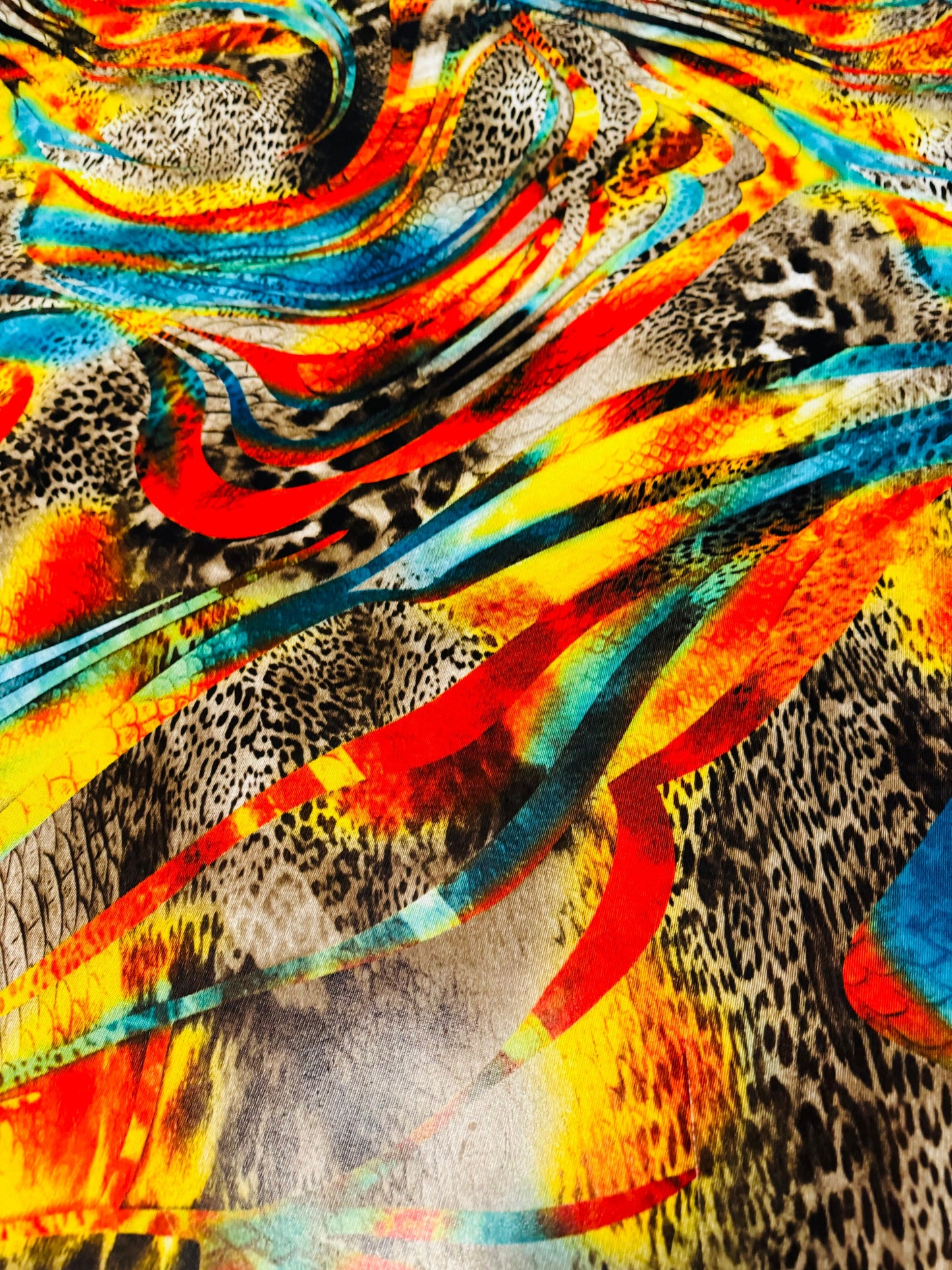 New Safari design exotic animal print on 4-way stretch power mesh 58/60”