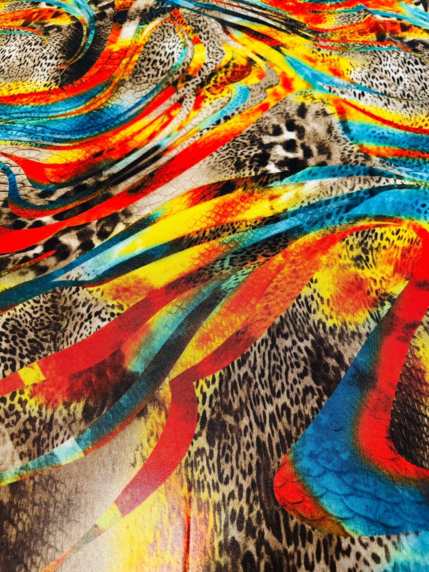 New Safari design exotic animal print on 4-way stretch power mesh 58/60”