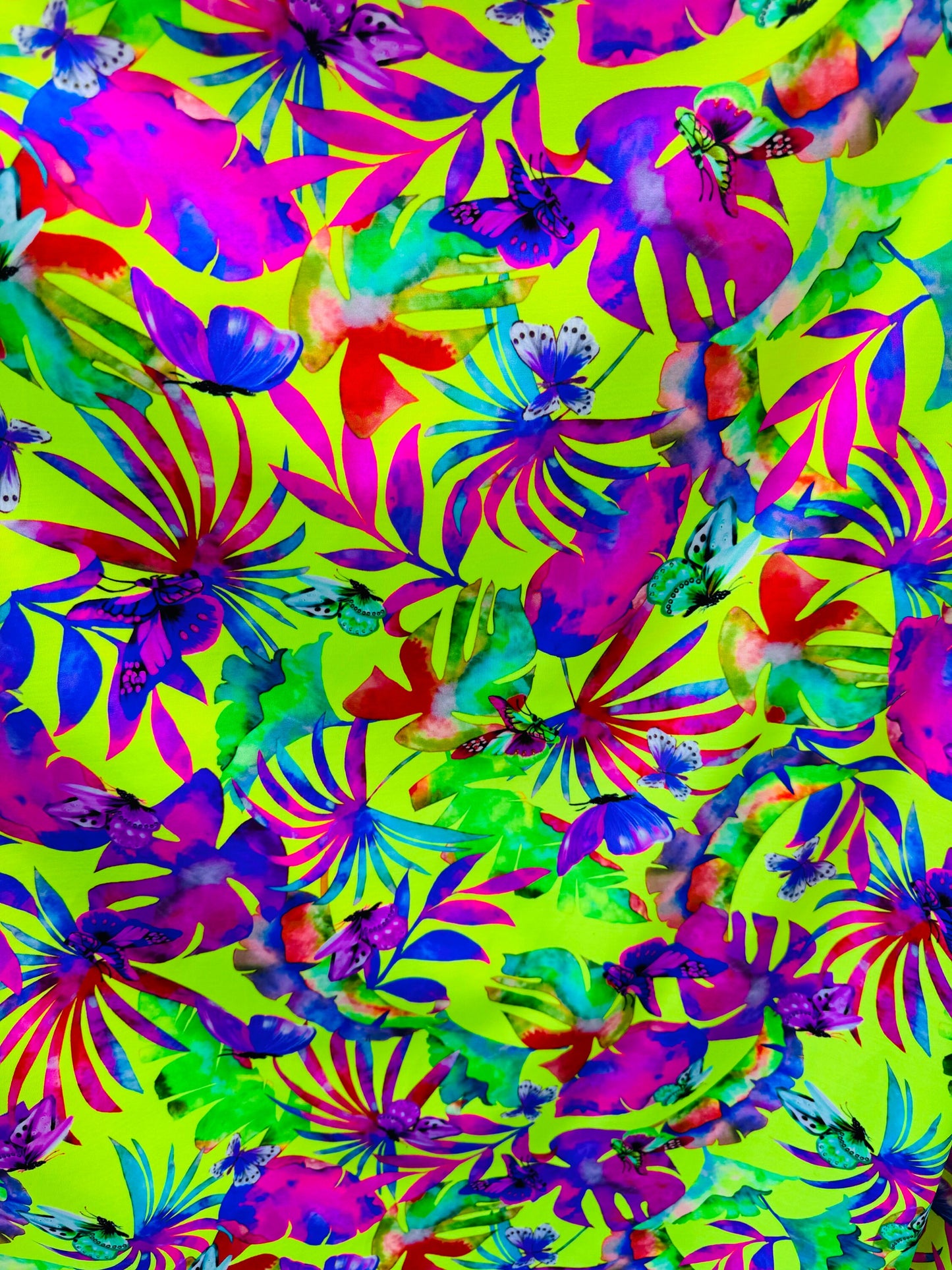 New Fantastic Tropical design print nylon spandex Italian quality 4-way stretch 58/60”