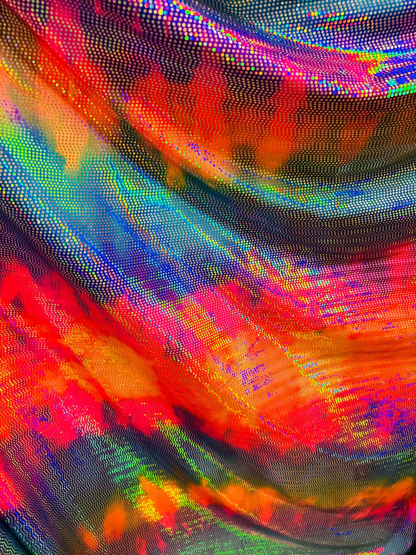 New Dragon and disco rainbow sequins on nylon spandex 4-way stretch rainbow color 58/60” High quality fabrics by AlexLAFabrics