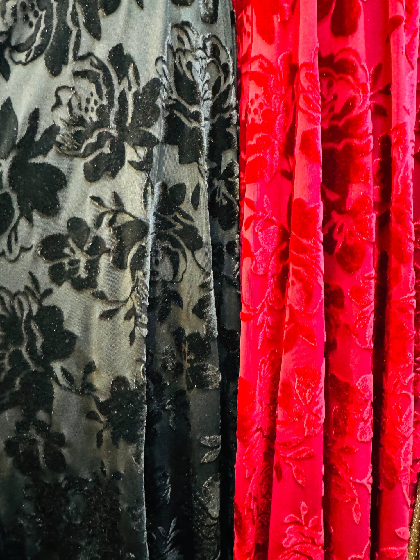 New Luxury burnout floral design 4-way stretch velvet 58/60” High Quality fabrics by AlexLAFabrics