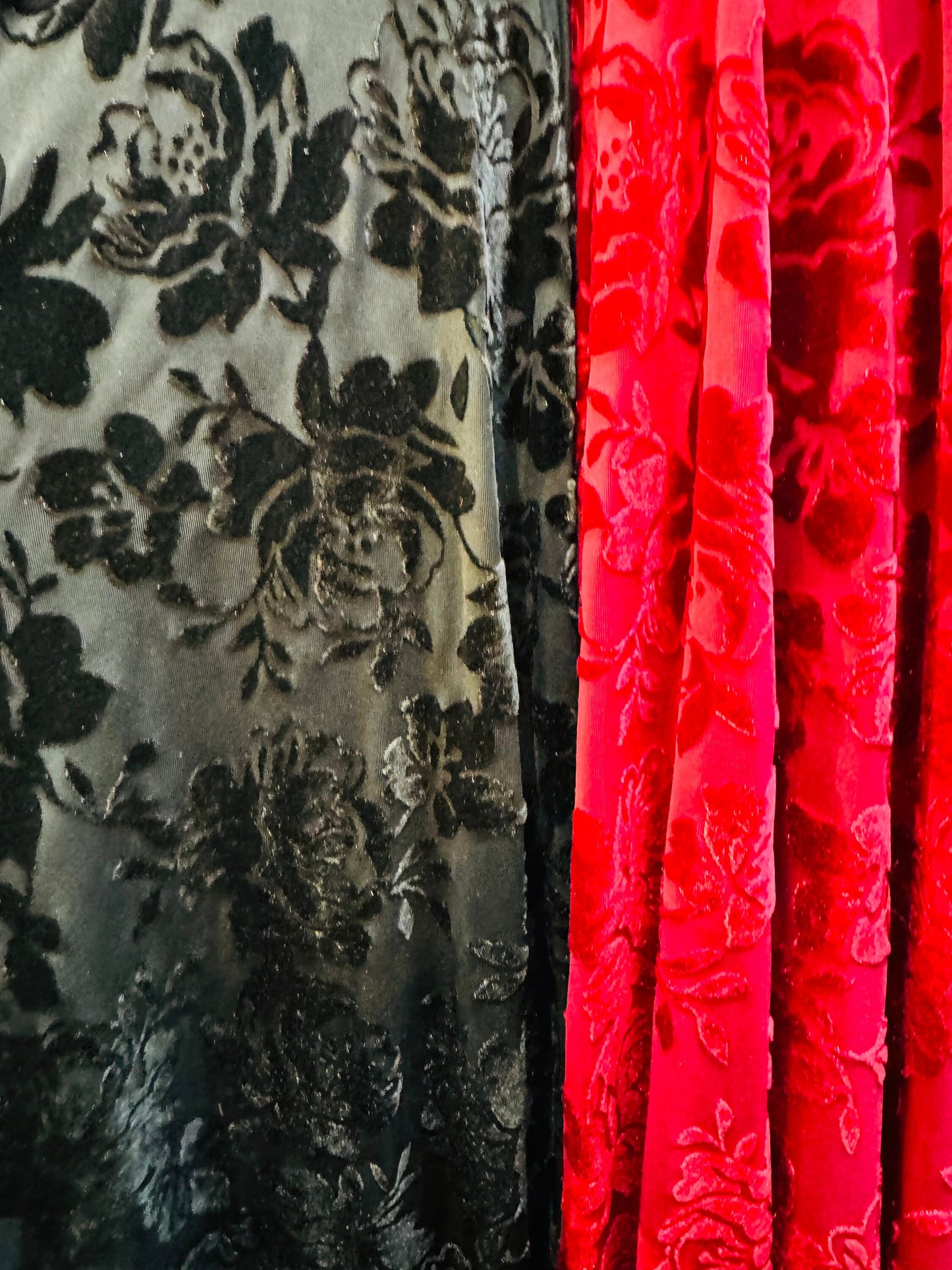 New Luxury burnout floral design 4-way stretch velvet 58/60” High Quality fabrics by AlexLAFabrics