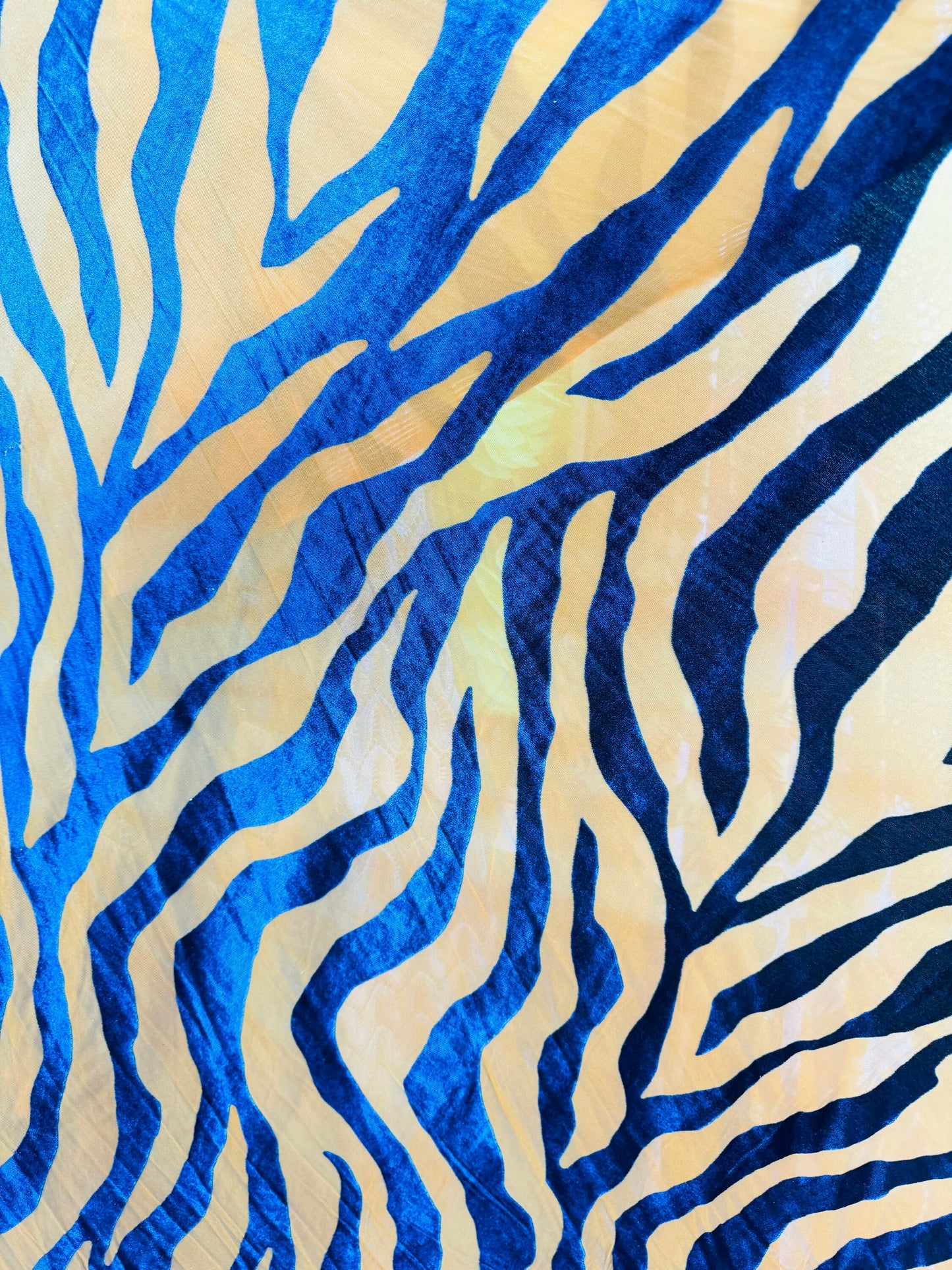 Luxury Tiger design on stretch Burnout velvet 4-way 58/60” Sold by the YD.
