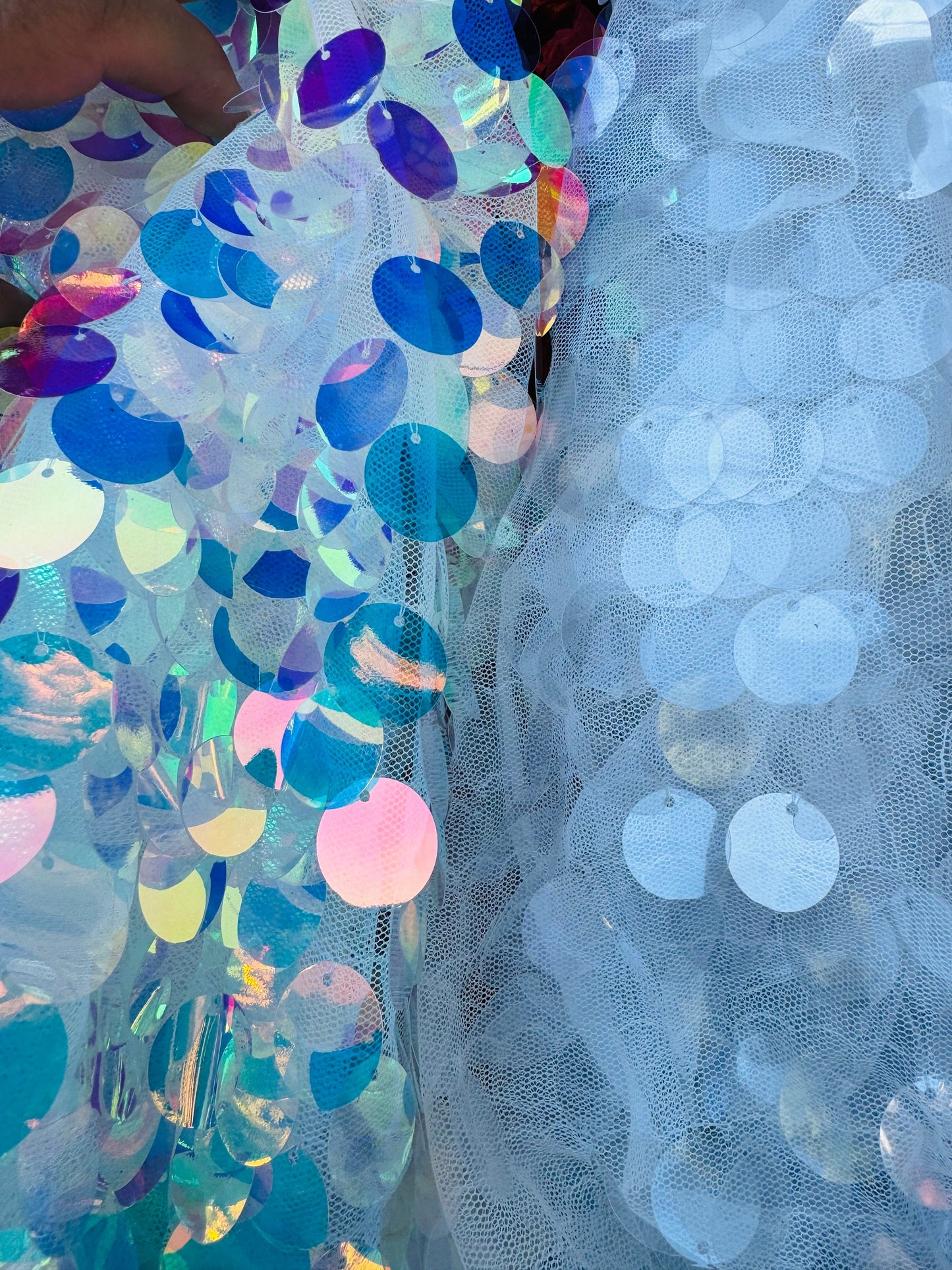 Luxury Paillette sequins embroidered on stretch mesh 2-way 55/57” High quality fabrics by AlexLAFabrics