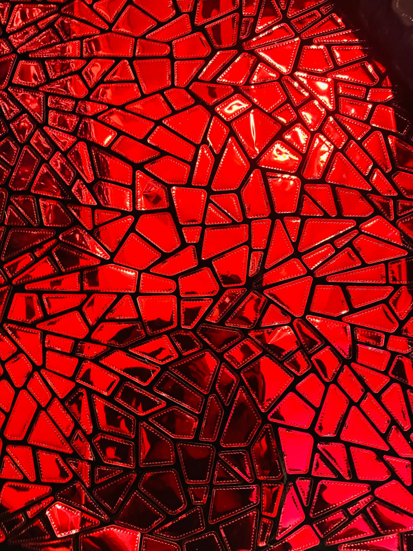 New Luxury shattered glass design metallic geometric embroidered on stretch velvet 2-way stretch 58/60” Sold by the YD.
