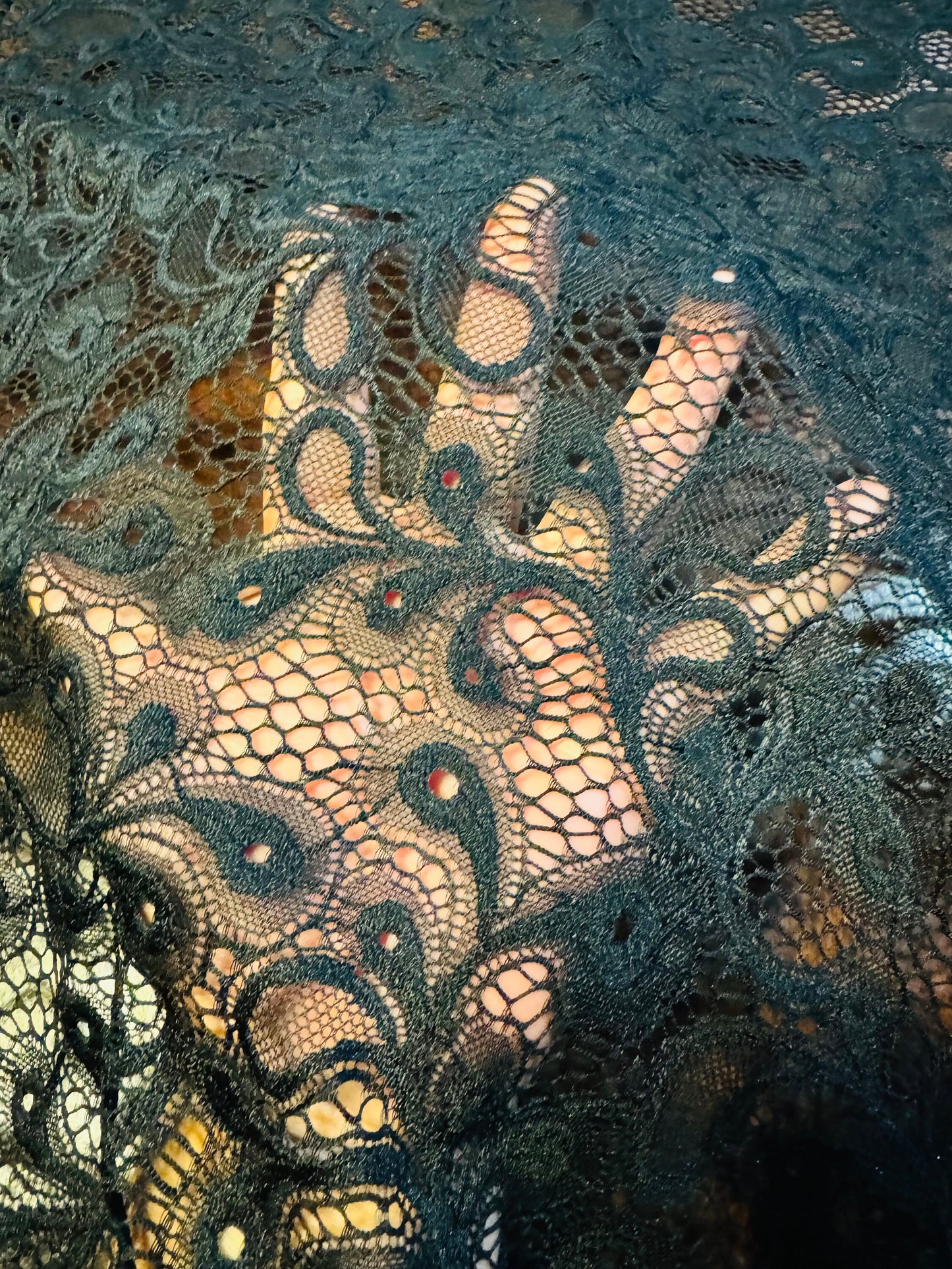 New paisley stretch lace 4-way stretch 58/60” High quality fabrics by AlexLAFabrics