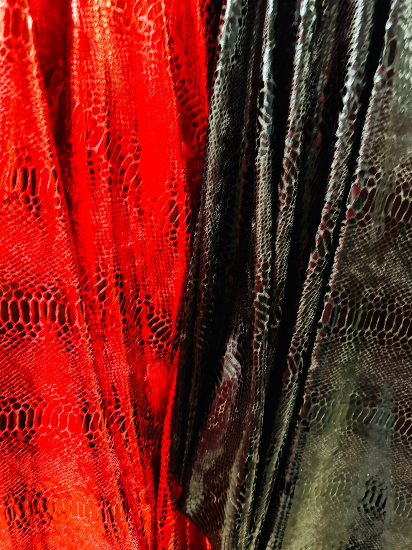 Luxury snake skin design metallic stretch velvet 4-way stretch 58/60” Sold by the YD. Ships worldwide from LA