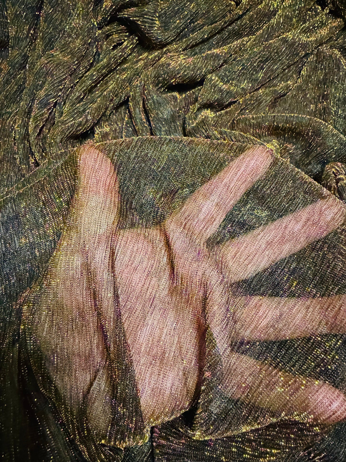 Deluxe iridescent metallic mesh red/gold 2-way stretch 58/60” High quality fabrics by AlexLAFabrics