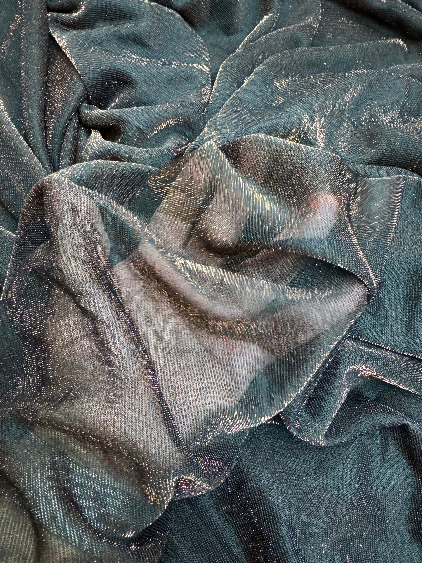 Metallic mesh black/copper 2-way stretch 58/60” High quality fabrics by AlexLAFabrics